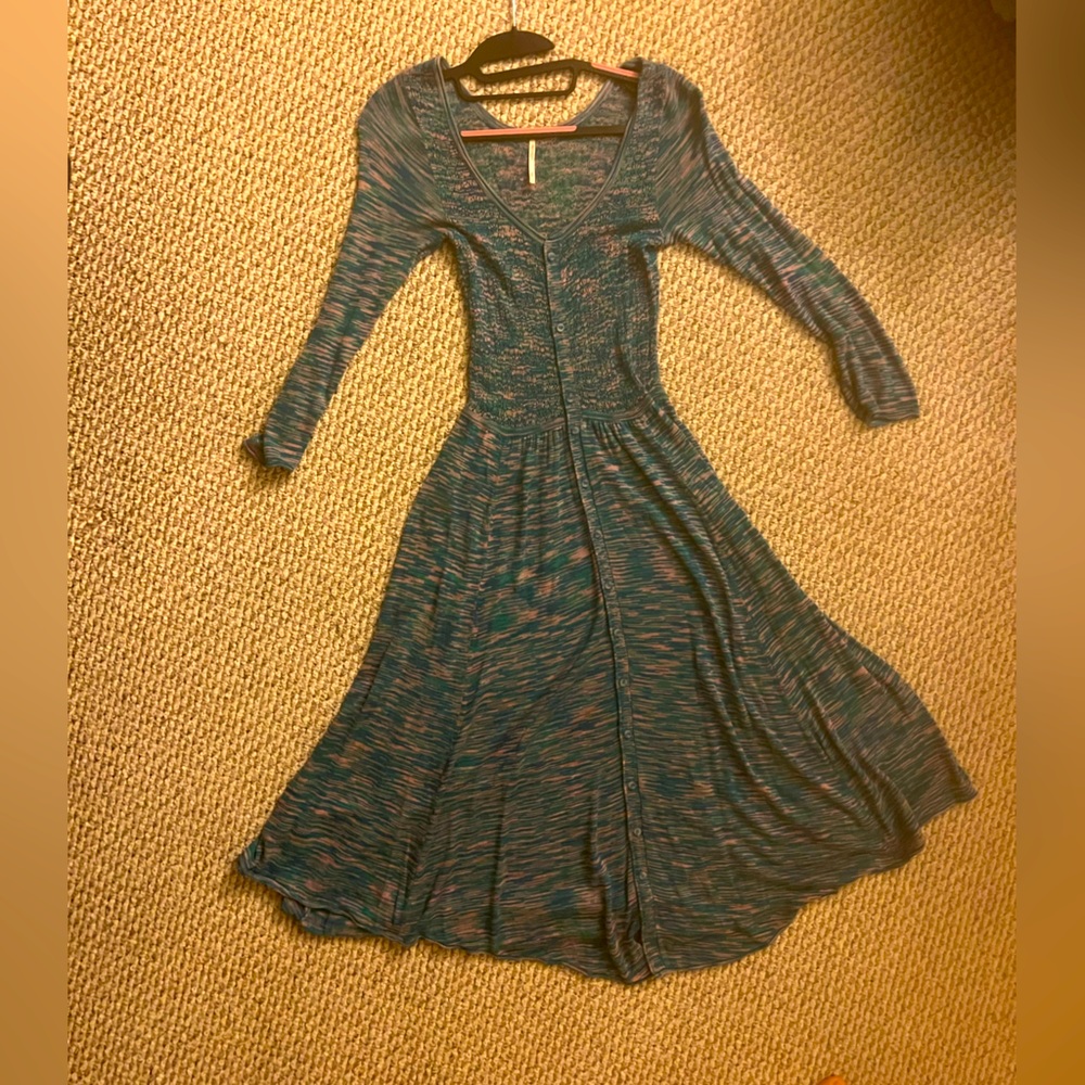 Free People Knit 3/4 Length Full Skirt & 3/4 Length Sleeve Dress
